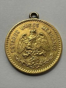 1910 Mexico 10 Pesos Hidalgo Estados Unidos Mexicanos Gold Coin Charm Pendant - Picture 1 of 5