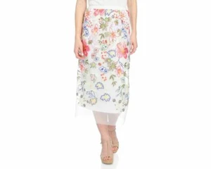 Marc Bouwer 3X Plus Multi-Color Embroidered Mesh Midi Skirt New - Picture 1 of 5