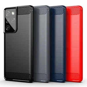 Coque en TPU souple en fibre de carbone pour Samsung Galaxy S10/S20/S21 - Photo 1 sur 9