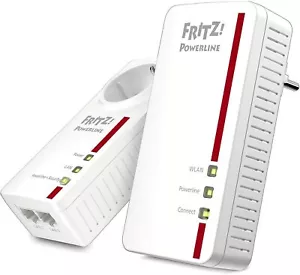 AVM Fritz Powerline 1260E/1220E WLAN Set (WLAN-Access Point, Ideal for Media Str - Picture 1 of 2