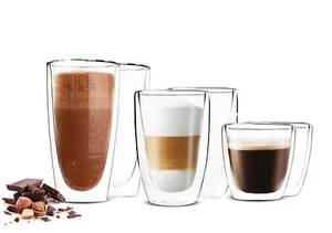6 Dos Capas Gafas 2x450ml 2x200ml 2x90ml Tazas de Café Latte Vaso Térmico - Imagen 1 de 11