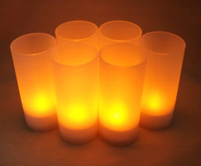 NEW 6 pcs LED Rechargeable Flameless Tea Light Candles Thanksgiving Christmas - Image 1 of 2