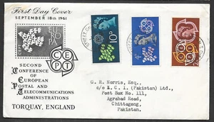 GB 1961 CEPT Konferenz 3er Set am ersten Ausgabetag Brief datiert 18 SEP 61 - Bild 1 von 1