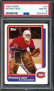1986 Topps #53 Patrick Roy Rookie PSA 8 - Picture 1 of 2