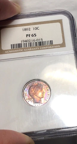 1892 Barber Dime 10C NGC PF65 Cover