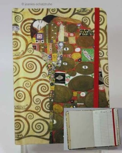 Adressbuch Telefonbuch mit Register / Gummizug * Klimt * Erfüllung / Umarmung * - Bild 1 von 5
