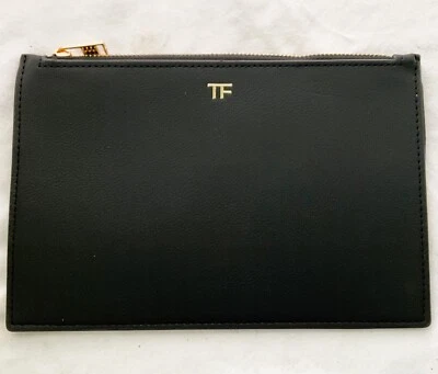 Tom Ford TF Negro Imitación Cuero Bolsa Plana Delgada Bolso sin asas Bolso de Cosméticos Estuche Nuevo con Etiquetas Foto 1 de 4