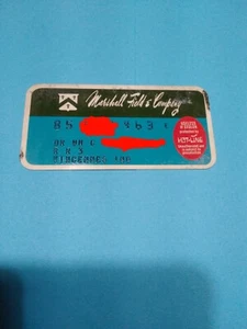 Vintage Marshall Field's Credit Charge Card Signed/Princess Size Marshall Field! - Picture 1 of 2