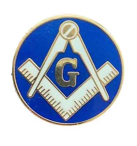Insignia de pasador de solapa esmaltado enchapado en oro con cresta masónica (K092) - Imagen 1 de 3