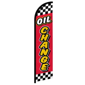 Oil Change Full Curve Windless Swooper Flag Mechanic RED - Picture 1 of 2