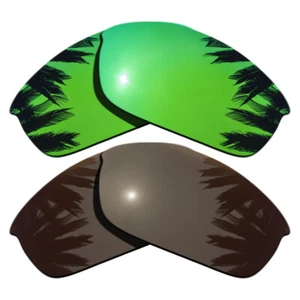 Polarized Green Mirrored&Brown Replacement Lenses for-Oakley Flak Jacket - Picture 1 of 4