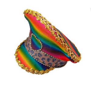 Rainbow Festival Hat with Animal Print Band - Picture 1 of 1