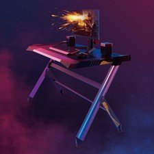 FOREST Aluminium Gaming Computer Desk PC Racing Table Workstation Study Home
