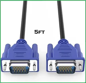 VGA Monitor Cord VGA to VGA Cable Full HD 1080p HD15 SVGA Laptop HDTV Male - Picture 1 of 4