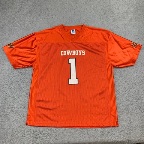 Oklahoma State Cowboys Shirt Mens Extra Large Orange V-Neck Jersey NCAA Football Cover