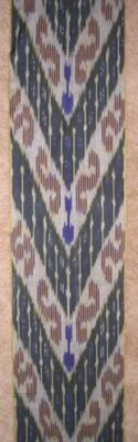 11 Yard HAND MADE UZBEK Natural 100% COTTON IKAT FABRIC # 8940 - Image 1 of 4