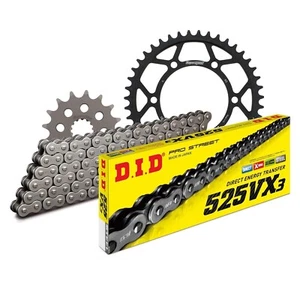 Juego de cadena de moto DID acero 525VX3 remache eslabón para Suzuki - Imagen 1 de 4