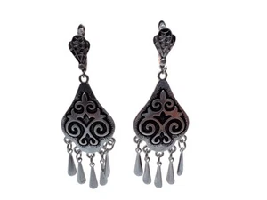 Pendientes de plata esterlina del suroeste colgantes con pergamino marcado 925 FS 12 g WB - Imagen 1 de 8