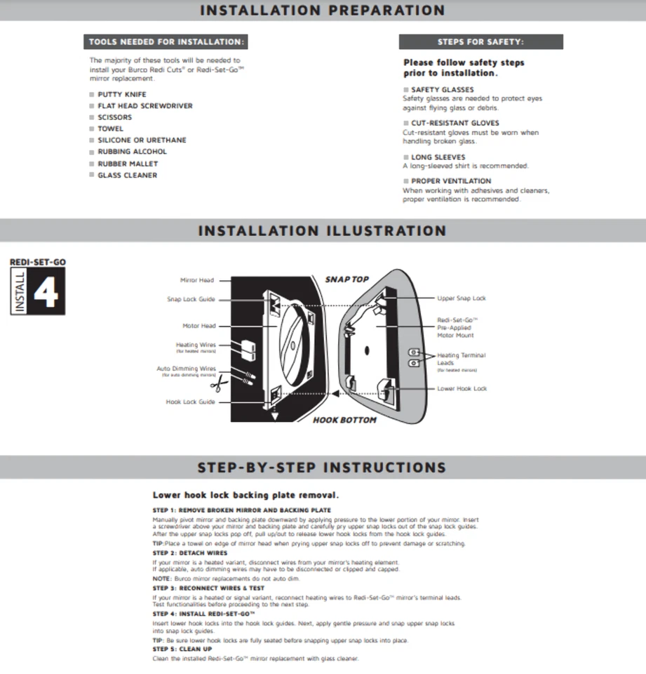 Espejo retrovisor de vidrio 4323RSG con montaje trasero para Nissan Quest 1993-1998 Foto 1 de 1