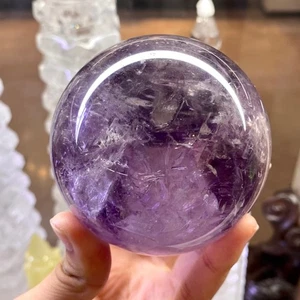 1.47LB Natural Amethyst Quartz Ball Crystal Balls Quartz Crystal Sphere Healing - Picture 1 of 6