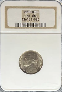1950-D Jefferson Nickel MS66 NGC (#PA136131020) - Picture 1 of 2