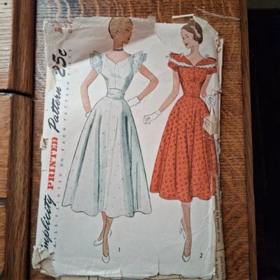 1950's Junior and Misses Dress Pattern Simplicity Vintage Sewing - Image 1 of 4