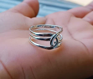 Anillo de plata de ley 925, anillo de banda de plata, anillo para el pulgar, anillo hecho a mano, todos los tamaños - Imagen 1 de 12