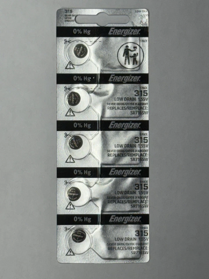 5 PACK 315 ENERGIZER SR516SW 1.55V SILVER OXIDE BATTERY FRESH FREE SHIPPING USA - Image 1 of 1