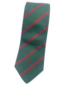 Polo by Ralph Lauren Para hombres Logo de Poni 100% Repp Seda Para Hombre Corbata Verde Rojo Rayas - Imagen 1 de 4