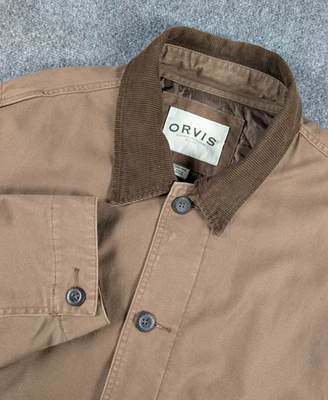 Abrigo Orvis Chore Para Hombres 2XL Marrón Granero Chaqueta de Campo Acolchado Forro Pana Cuello Foto 1 de 4