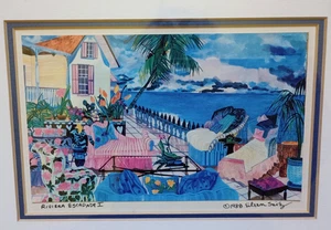 Eileen Seitz Signed Framed Print Riviera Escapade I 1988 - Picture 1 of 3