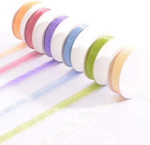 Set Nastro Organza, Primavera, 6 Colori, 6Mm X 2M, Bordo Decorativo per La Creaz - Foto 1 di 12