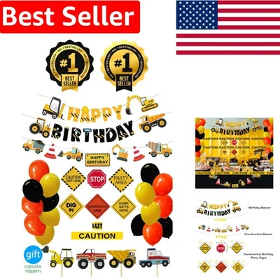Construction Birthday Party Supplies Set - 51 Pack Dump Truck Decorations - Image 1 of 4