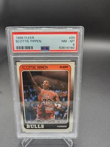 1988 Fleer Scottie Pippen Rookie RC #20 PSA 8 NM-MT HOF Chicago Bulls - Foto 1 di 2