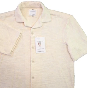 Camisa Denim & Flower Ricky Singh Para Hombres Mediana Crema Texturizada Abotonada - Imagen 1 de 7