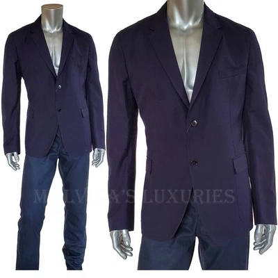 GUCCI JACKET MENS DARK BLUE COTTON CANVAS TWO BUTTON $1,995 sz 58 - Image 1 of 4