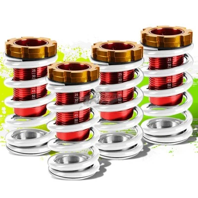 MUELLE COILOVER AJUSTABLE ROJO ESCALA 1-4" ALTURA PARA 88-00 CIVIC EG/EK/DC BLANCO Foto 1 de 4