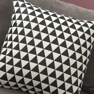 (Black Triangle 40x40)Home Pillow Case Sofa Cushion Accessories Linen Nordic - Image 1 of 4
