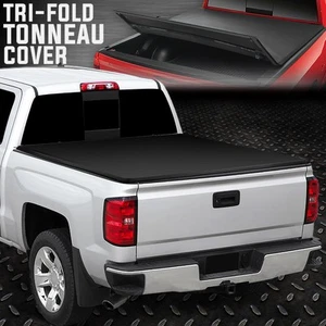 FOR 14-19 SILVERADO SIERRA 6.5' BED TRI-FOLD ADJUSTABLE SOFT TRUNK TONNEAU COVER - Picture 1 of 12
