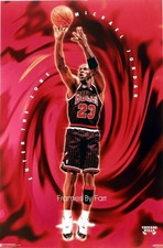 Michael Air Jordan "Enter the Zone?" wearing Nike Shoes 1996 NBA Poster 23"x35"