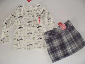 Gymboree Dance Team Girls Size 6 Skirt Shirt Top Set Peace Love NWT NEW - Picture 1 of 4