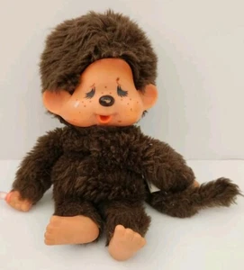 SEKIGUCHI  MONCHHICHI CRYING MONKEY GIRL DOLL BROWN SOFT STUFFED PLUSH TOY 8” - Picture 1 of 6