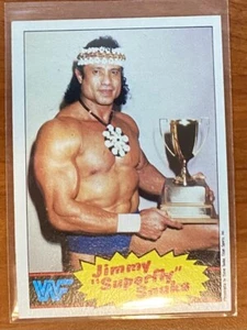 1985 Topps WWF Wrestling #6 JIMMY "SUPERFLY" SNUKA RC Rookie Card - Foto 1 di 2
