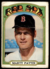 1972 Topps #144 Marty Pattin Poor (Crease) Boston Red Sox