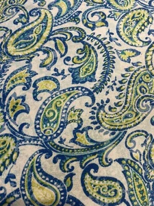 New Waverly Inspirations Cotton Sewing Fabric Blue & Yellow Paisley 3+ Yards - Picture 1 of 1