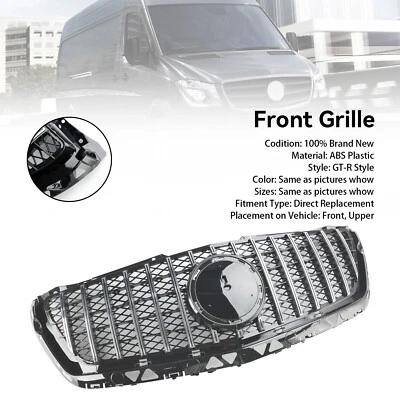 Front Bumper Grill Grille Fit Mercedes Benz Sprinter W906 2014-2018 Chrome S5 - Image 1 of 4