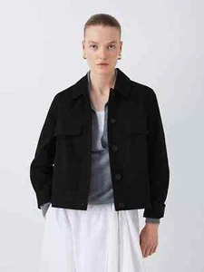 John Lewis Jacket Black Cotton Twill Short UK 10-12 - BNWT RRRP £49 - Picture 1 of 15