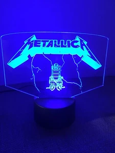Metallica Ride The Lightning Insegna Led Display Uomo Grotta RGB (grande 8x6”) USA - Foto 1 di 5