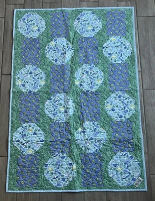 Handmade Custom Toddler Baby Quilt 55” x 38” Ocean Sea Creatures Turtles Fish - Image 1 of 4