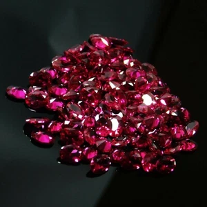 20 pcs Natural Red Ruby Loose Gemstone CERTIFIED Oval Shape 7x5 mm Lot - Picture 1 of 9